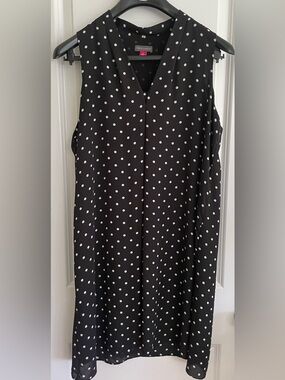 Vince Camuto Black and White Polka Dot Sheath Dress.